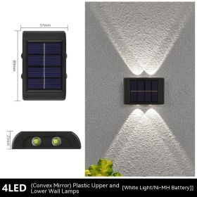 Solar Outdoor Yard Lamp Household Wall Lamp (Option: 4LED Convex Mirror White Light)