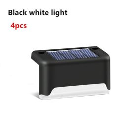 Fashion Outdoor Solar Courtyard Stair Light (Option: Black white light x4pcs-Solar Garden Lamp)