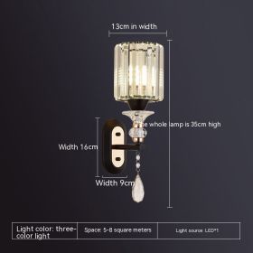 Eye Protection Wall Lamp Simple Modern Stair Aisle Living Room Wall Lamp (Option: Lamp With Switch-Single Head Black)