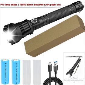 Aluminum Alloy Telescopic Zoom Usb Charging Xhp70 Strong Light Flashlight (Option: Style 1)