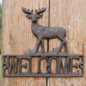 Iron Hanging Decoration Retro Courtyard Welcome Door Plate (Option: Deer)