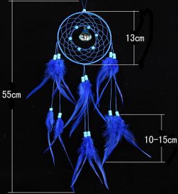 Feather Dreamcatcher Wind Chimes Pendant (Option: Blue-13 √ó 55CM)