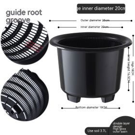 Plastic Creative Breathable Root-controlling Flowerpot (Option: Black-DR200A)