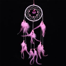 Feather Dreamcatcher Wind Chimes Pendant (Option: Pink-13 √ó 55CM)