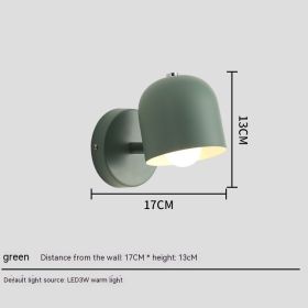 Bedside Wall Lamp Bedroom Simple Balcony Macaron (Color: Green)