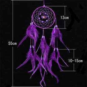 Feather Dreamcatcher Wind Chimes Pendant (Option: Purple-13 √ó 55CM)