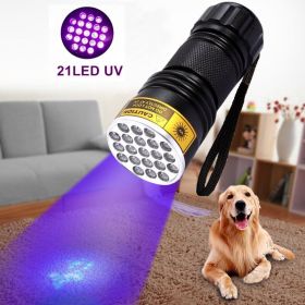 21LED violet flashlight LED violet UV UV Flashlight counterfeit flashlight (Option: Black-21LED)