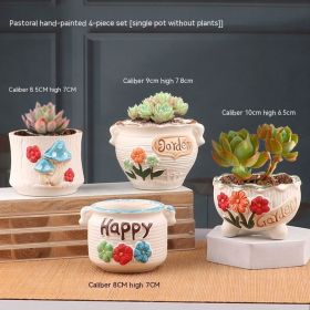 Succulent Bonsai Braised Purple Sand Simple Small Flower Pot (Option: 4 078 Field Pots-Ceramic Medium)