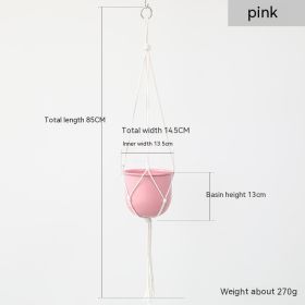 Metal Iron Art Hanging Hanging Pots Home Decoration (Color: Pink)