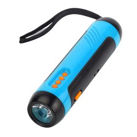 Emergency Hand Cranked Flashlight Distress Alarm (Color: Blue)