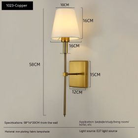 Indoor Bedroom Bedside Reading Wall Lamp (Option: 5W Warm Light Bulb-1023 Intrinsic Color Of Copper)