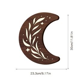 Bohemian Style Three-dimensional Wooden Leaf Crescent Lamp Pendant (Option: MZ212-Button Paper Box)