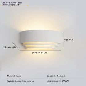 Minimalist Bedroom Bedside Wall Lamp Creative Nordic Led Stairs Corridor Aisle Balcony Light (Option: 31CMwhitethree Colors)