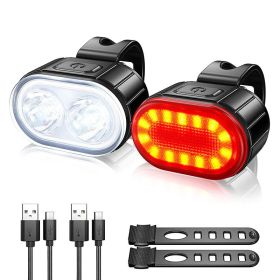 Helmet Road Bike Headlight Tail Light Set (Option: Front light bag)