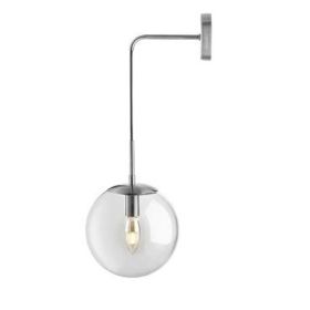 Nordic Glass Wall Lamp Living Room Bedroom Bedside Corridor Aisle (Option: Silver Excluding Light Source-150mm Transparent Glass)