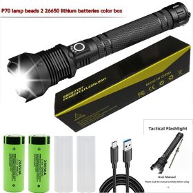 Aluminum Alloy Telescopic Zoom Usb Charging Xhp70 Strong Light Flashlight (Option: Style 4)