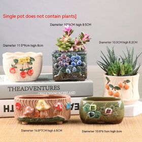 Succulent Small Flower Pot Stoneware Breathable Purple Sand Absorbent Basin (Option: 036-Ceramic)