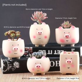 Succulent Bonsai Braised Purple Sand Simple Small Flower Pot (Option: Camel Cute Pig Set 5-Ceramic Medium)