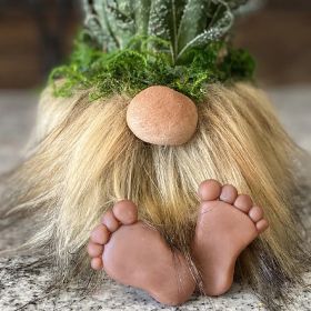 Magic Gnome With Feet Clay Pots (Option: Magic Dwarf Flower Pot Brown-9CM)