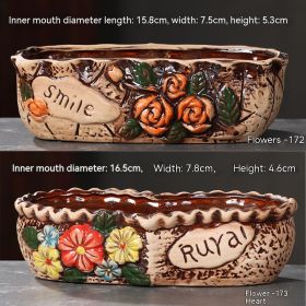 Ceramic Large Diameter Succulent Flowerpot (Option: 4style-Ceramic)