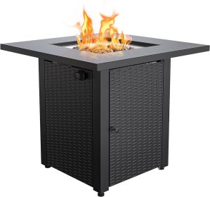 LEGACY HEATING Propane Fire Pit Table, 50,000 BTU Square Fire Table, Fire Pit Propane for Outside Patio, Add Warmth and Ambience to Gatherings and Par (Material: Metal, Color: Black)