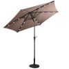 9 Feet Patio LED Solar Umbrella with Crank