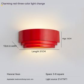 Minimalist Bedroom Bedside Wall Lamp Creative Nordic Led Stairs Corridor Aisle Balcony Light (Option: 31CMredthree Colors)