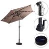 9 Feet Patio LED Solar Umbrella with Crank