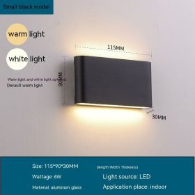 Simple LED Outdoor Waterproof Wall Lamp (Option: Black Small Size 6W)