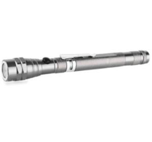 Aluminum Alloy Telescopic Rotating Hose Flashlight (Color: Silver)