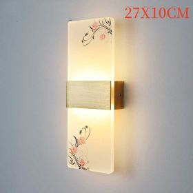 Plum, Orchid, Bamboo, Chrysanthemum LED Bedside Lamp (Option: Rose-27x10cm-White light)