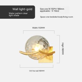 Simple Bedroom Bedside European Wall Lamp (Option: Golden Water Pattern-5W White Light)